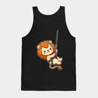 Funny lion Abseiling Tank Top